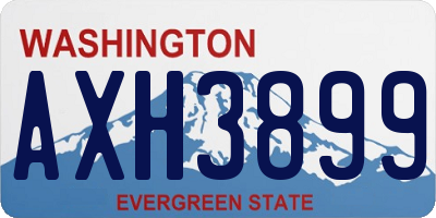WA license plate AXH3899