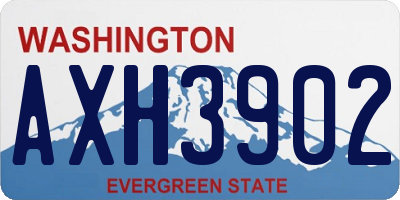 WA license plate AXH3902
