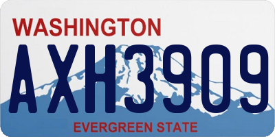 WA license plate AXH3909