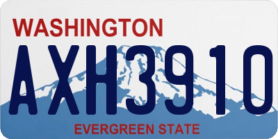 WA license plate AXH3910