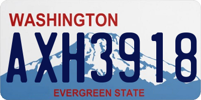WA license plate AXH3918