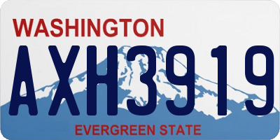 WA license plate AXH3919