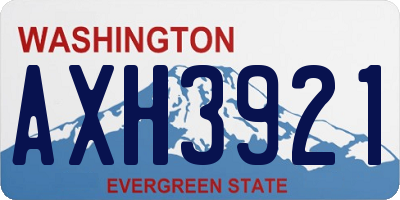 WA license plate AXH3921