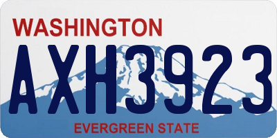 WA license plate AXH3923
