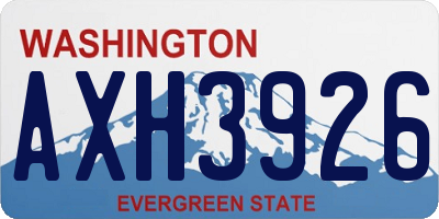 WA license plate AXH3926
