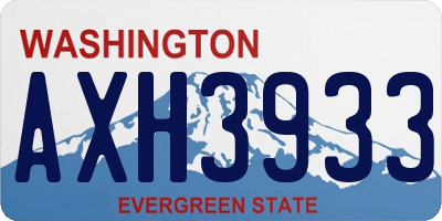 WA license plate AXH3933