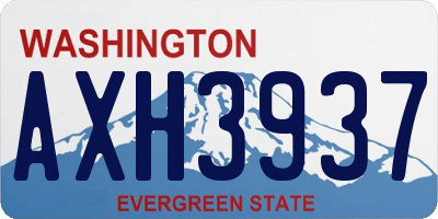 WA license plate AXH3937