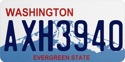 WA license plate AXH3940