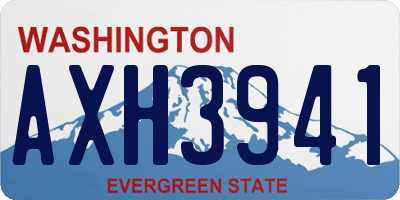 WA license plate AXH3941