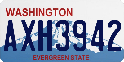 WA license plate AXH3942