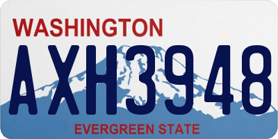 WA license plate AXH3948
