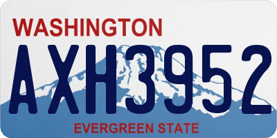 WA license plate AXH3952