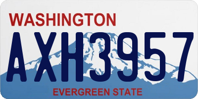 WA license plate AXH3957