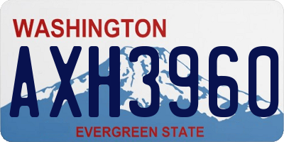 WA license plate AXH3960