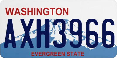 WA license plate AXH3966