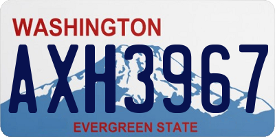 WA license plate AXH3967