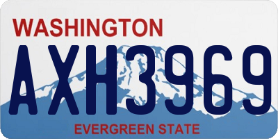 WA license plate AXH3969