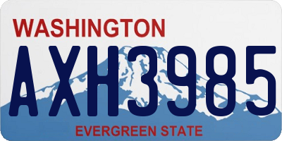 WA license plate AXH3985
