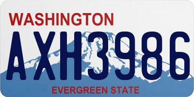 WA license plate AXH3986