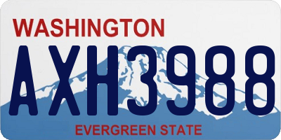 WA license plate AXH3988
