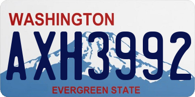 WA license plate AXH3992