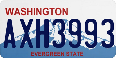 WA license plate AXH3993
