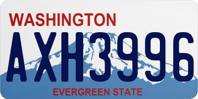 WA license plate AXH3996