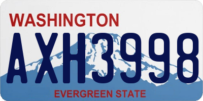 WA license plate AXH3998