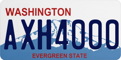 WA license plate AXH4000