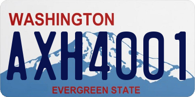 WA license plate AXH4001