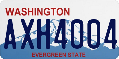 WA license plate AXH4004
