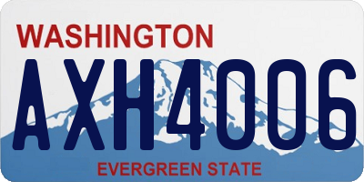 WA license plate AXH4006