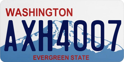 WA license plate AXH4007