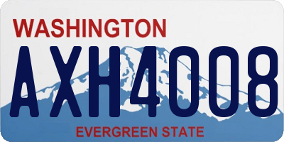 WA license plate AXH4008