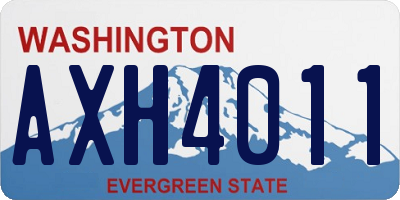 WA license plate AXH4011