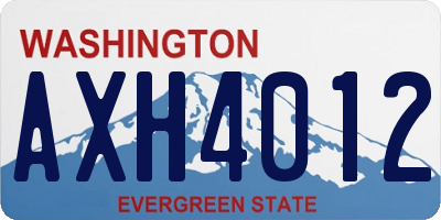 WA license plate AXH4012