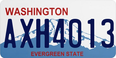 WA license plate AXH4013