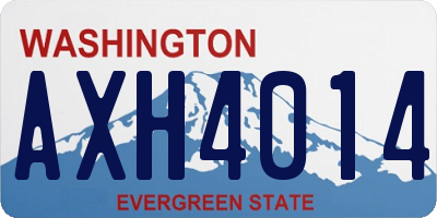WA license plate AXH4014