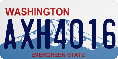 WA license plate AXH4016