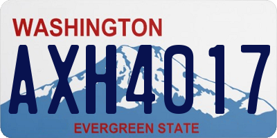 WA license plate AXH4017