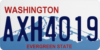 WA license plate AXH4019