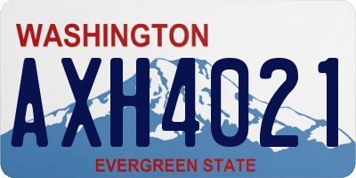 WA license plate AXH4021