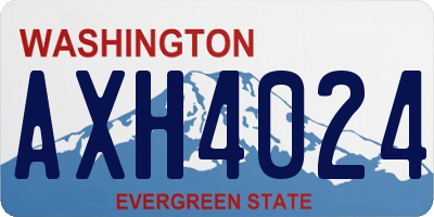 WA license plate AXH4024
