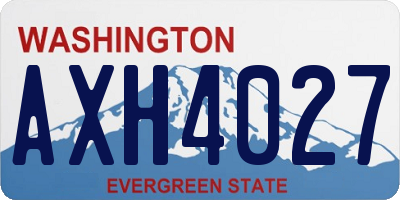 WA license plate AXH4027