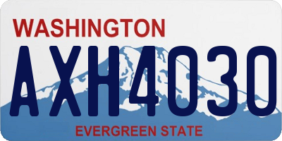 WA license plate AXH4030