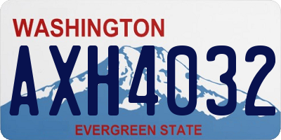 WA license plate AXH4032