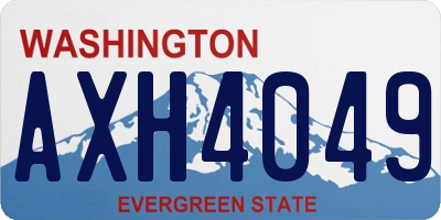 WA license plate AXH4049