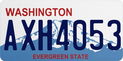 WA license plate AXH4053