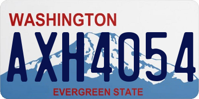 WA license plate AXH4054