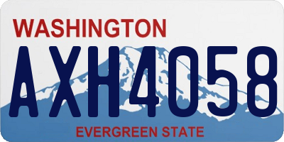WA license plate AXH4058